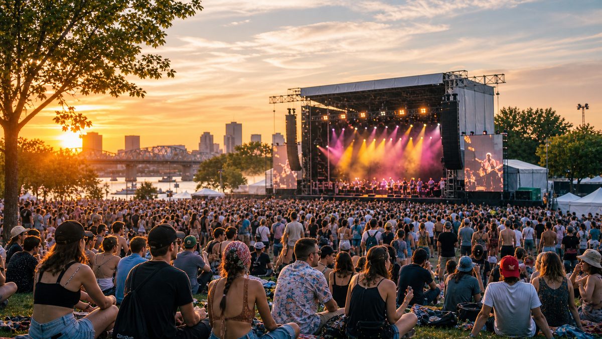 Festival crowd at Parc Jean-Drapeau during Osheaga in Montreal